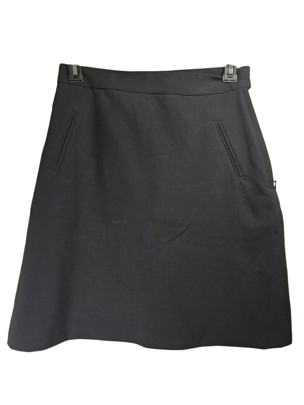 H & M Knee Length Black A Line Skirt Utility Normcore Elevated Basics Womens 10